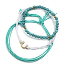 Natural Stone Bead Women's Beaded 3 Set Bracelet, Turquoise Jewelry Gift Be Q4Y4