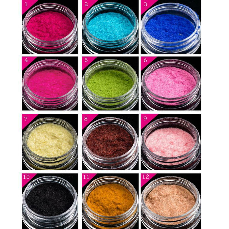Velvet Fuzzy Flocking Nail Glitter Ornaments DIY Nail Art Decorations (1pc)