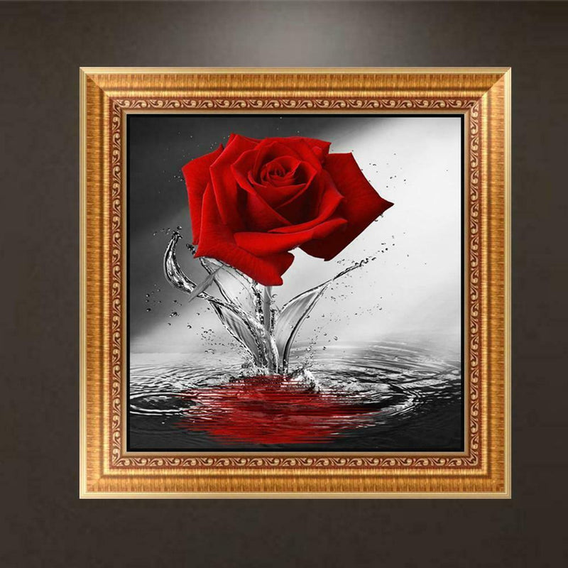 DIY 5D Diamond Painting Embroidery Flower Rose Cross Crafts Stitch Decor