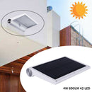 4W 650LM 42 LED Solar Power Light PIR Motion Sensor Waterproof Garden Path Lamp