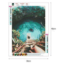 5D DIY Full Drill Diamond Painting Playing in Gully Cross Stitch Embroidery