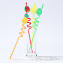 4pcs Reusable PVC Drinking Straws Cute Fruit Straws Hawaii Party Table DecME