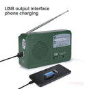 Emergency Weather Radio AM/FM/Siren Radios Solar Hand Crank Powered Green