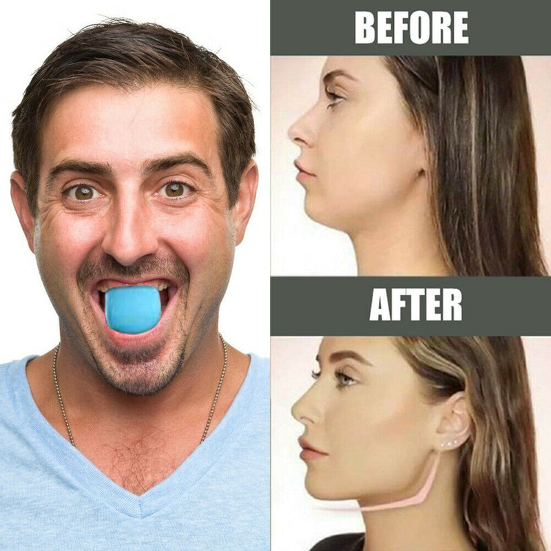 Facial Toner Exerciser Jaw Line Neck Muscle Training Fitness Ball (Blue)