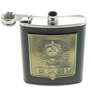 Russia 8oz Screw-on Cap Hip Flask Drinking Whiskey Alcohol Bottle