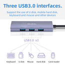 Aluminum Alloy Type-C HUB 4K HDMI 3 USB 3.0 4 in 1 Adapter for Laptop PC  A