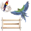 Funny Parrot Bird Perch Stand Play Toys Gym Wooden Activity Table Top Playstand