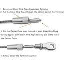Stainless Steel Wire Rope Connector Guardrail Hardware DIY Fitting Rigging