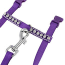 Pet Dog Puppy Adjustable Training Harness Leash Traction Rope Purple L1X8