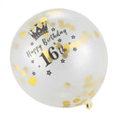 5Pc 12 Inch Confetti Balloons Latex Birthday Balloons 16Th Years Old Annive