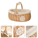 Wicker Basket Rattan Storage Basket Box Picnic Basket Fruit Flower Baskets  B4H5