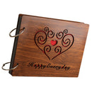 8-inch Red Wood Photo Albums Loose-leaf Picture Album with Memo Area