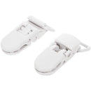 50 pcs Pacifier clip suspender strap white plastic clip J2B6