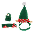 4Pcs Elf Hat Collar Leg Cuff Pet Costume Dog Christmas Holiday Set Puppy Cat