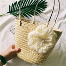 Summer Bohemian Straw Woven Women's Handbags Women's Flower Shoulder Bag La C3S8