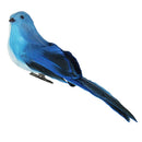 2pcs Blue Artificial Feathered Foam Birds with Clips Outdoor Garden Tree Decor