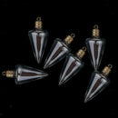 6Pcs Christmas Tree Shape Glass Bottle Charm Pendant With Bead Caps