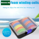 20x Fishing Kit Fishing Line Foam Board Winding Coil Fishing Spools w/ Pins
