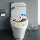 Cute Cartoon Whale Sea World Pattern Kids Wall Nightstool Stickers Decor A