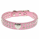 1pcs 2 Rows Bling Rhinestone Cat Puppy Collar Necklace Bling Heart Studded