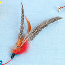 Cat Teaser Wand Toys Colorful Feather Rod Pet Interactive Stick with Bell A