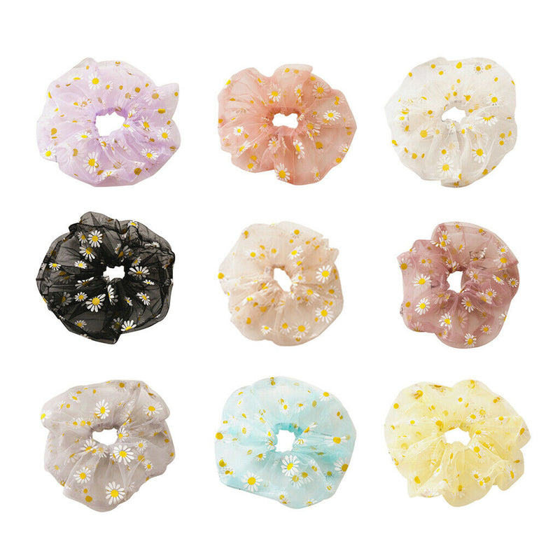 9x Boho Hair Scrunchies Lady Flower  Elastic Hair Ties Rope Updo Tool