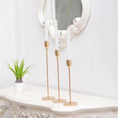 3Pcs/Set Chinese Style Metal Candle Holders Simple Golden Wedding Decoratio