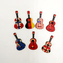 100pcs Novelty Guitar Shape Wood Buttons Handcrafts for Sewing Scrapbooking
