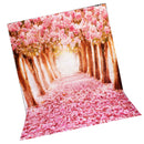 1.5m*1m Sakura Flower Road Photography Backdrop Cloth Wedding Background DIY