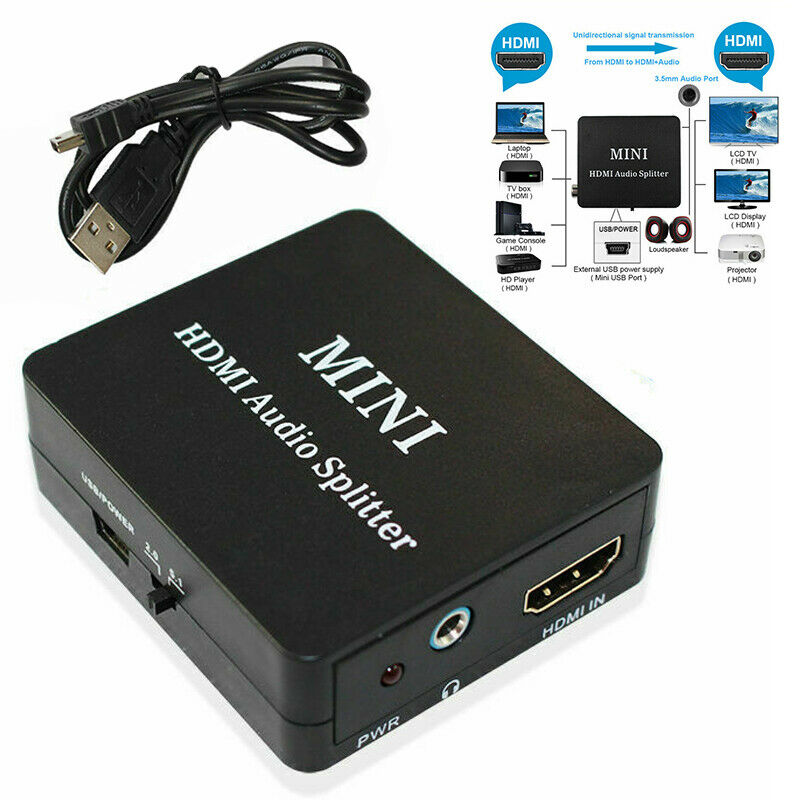 HDMI Audio extractor Splitter to 5.1 with Converter Stereo SPDIF + Cable TOSLINK