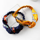 Fashion Summer Bohemian Cross Headband Scarf Elastic Hair Band Retro Floral