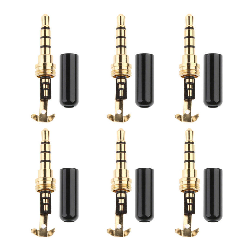 6Pcs Universal 3.5mm Male Plug Adapter Headset Cable Wire Connector Head