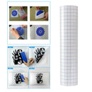 Adhesive Vinyl Transfer Paper Tape Roll Clear w/Blue Alignment Grid 30*100cm DIY