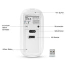 Metal Bluetooth and 2.4G Wireless Mouse Alloy Ultra-Thin Recharge Portable  F3E4