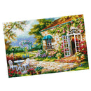 Stamped Cross Stitch Kit 11CT Embroidery Cloth Pre-Printed Garden House Pattern