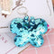Butterfly Keychain Glitter Sequins Key Ring Women Car Bag Pendant (Blue) A