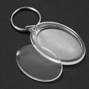Keychain Detachable Key Ring DIY Oval Blank Photo Frame 3.4 x 5cm U5Y1