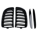 Double Slat Sport Kidney Grille Grill Black for BMW E90 E91 2005-2008