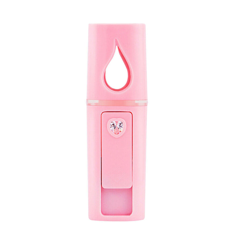L2 Mini Nano Facial Mister with Top Mirror Handy Cool Mist Sprayer (Pink)