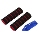 2 Pcs Bike Bicycle Anti Slip Sponge Handlebar Grip-Black/Red +Free Cable Ti