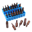 Set of 2 Blue Plastic 1/4Inch Hex Shank Screwdriver Bits Holder Storage Case