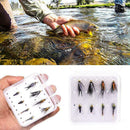 8PCS Holographic Prince Nymph Trout Fishing Flies Size 12#,10# Pretty U6H9
