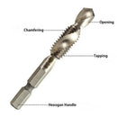 7 Pcs 1/4 Inch Hss Spiral Hex Shank Combination Drill Screw Tap Bit Set(M3- Y7X3