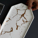 Marble Dinner Plate Dish Set Ceramic Steak Home Tableware Dessert Salad Cak