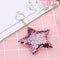 Colorful Sequins Keychain Star Shining Girl Backpack Jewelry Gifts (Pink) A