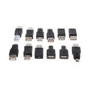 12pcs/Set OTG F/M Mini Adapters, USB Male to Female Micro USB Mini USB RJ45