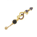 Love Heart Crystal Gem Navel Buckle Belly Ring Piercing Body Diamond Inlaid