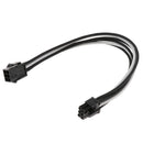 6 Pin PCIE Graphics Card GPU PSU Extension Cable 11.8in/30cm - Sleeved Black &