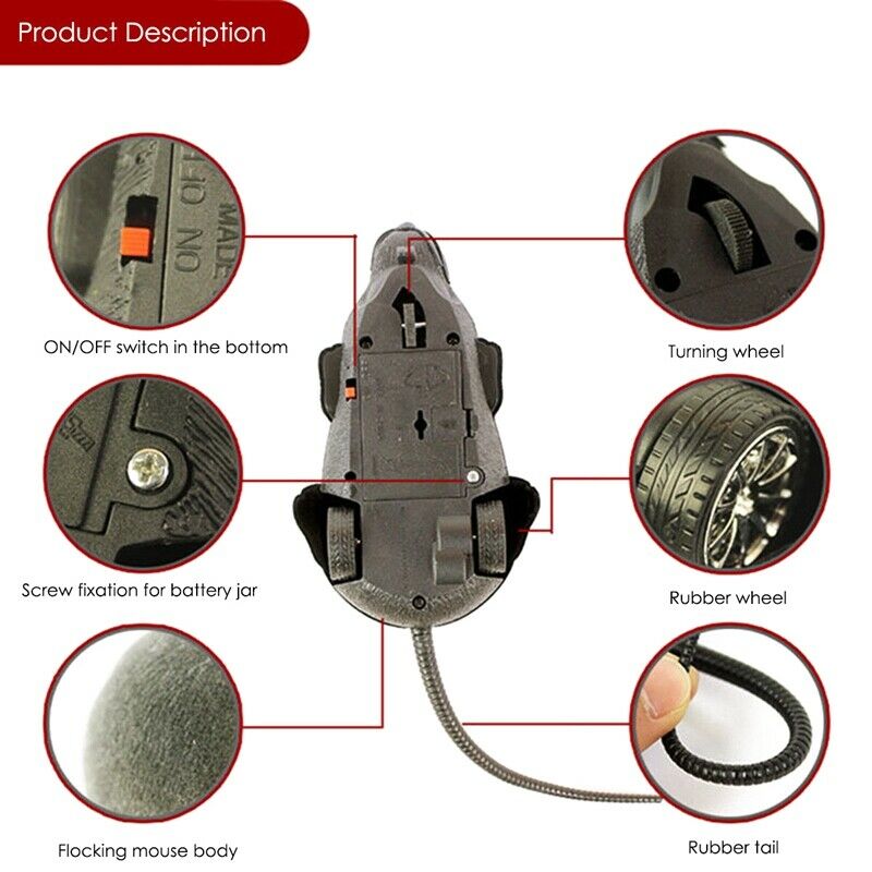 Wireless Remote Control RC Electronic Rat Mouse Mice For Cat Dog Pet Funny  M8X2