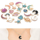 20x Enamel Moon Star Planet Charms Pendant Jewelry Findings DIY Crafts Making